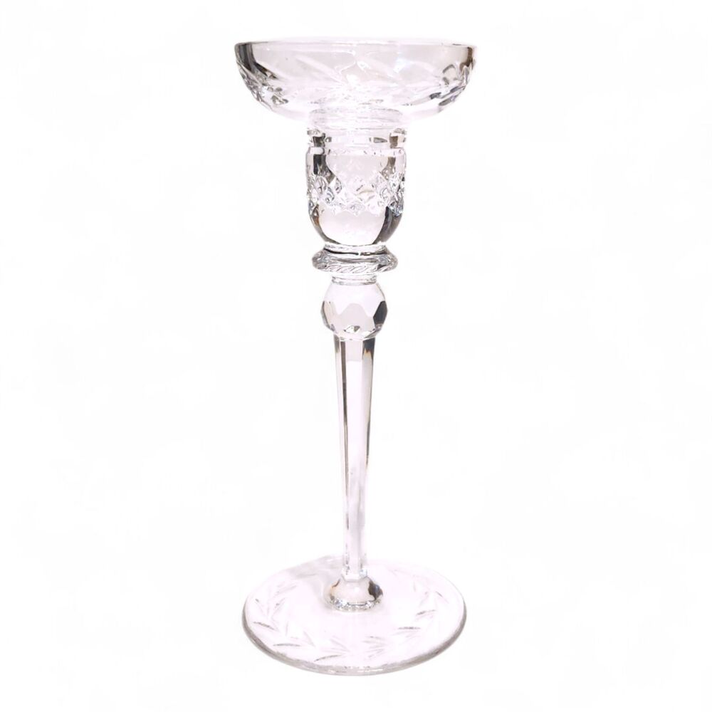 Beautiful Vintage Cut Crystal Candleholder, Approx. 7" Single light Candlestick